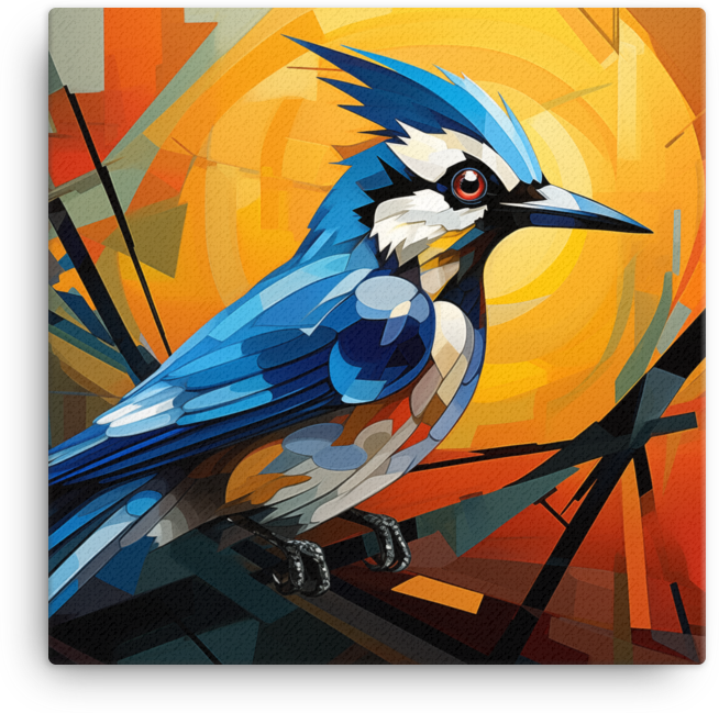 Abstract Blue Jay Brilliance Canvas Wall Art