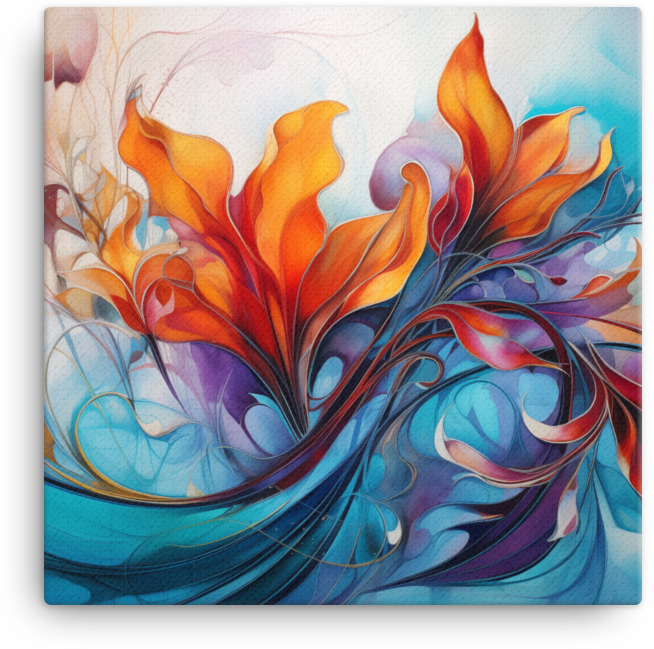 Abstract Floral Swirls Canvas Wall Art wall art