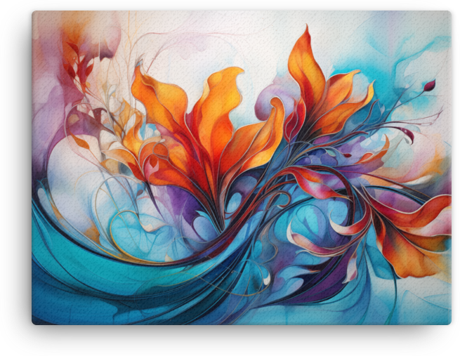 Abstract Floral Swirls Canvas Wall Art wall art