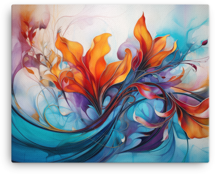 Abstract Floral Swirls Canvas Wall Art wall art