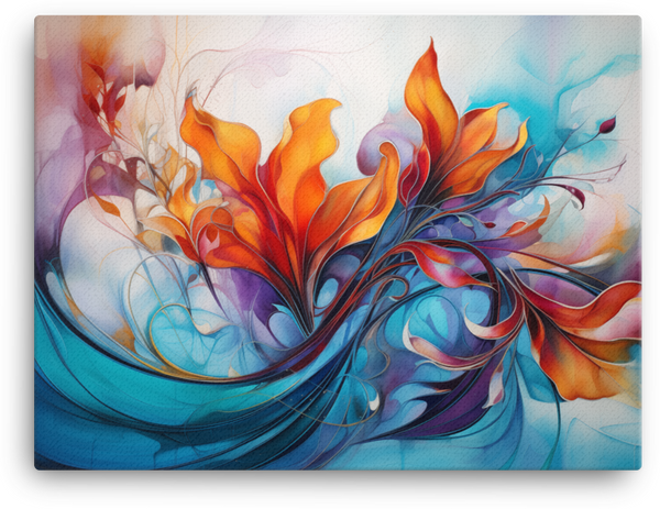 Abstract Floral Swirls Canvas Wall Art wall art