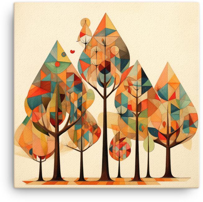 Abstract Geometric Autumn Forest Canvas wall art