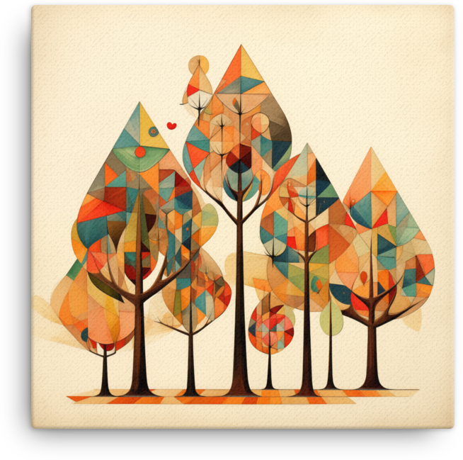 Abstract Geometric Autumn Forest Canvas wall art