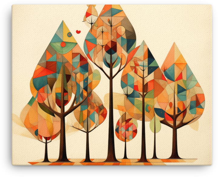 Abstract Geometric Autumn Forest Canvas wall art