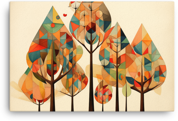 Abstract Geometric Autumn Forest Canvas wall art