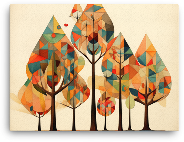 Abstract Geometric Autumn Forest Canvas wall art