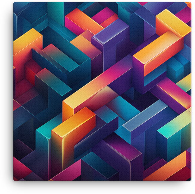 Abstract Geometric Labyrinth Canvas