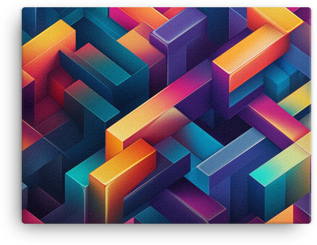 Abstract Geometric Labyrinth Canvas