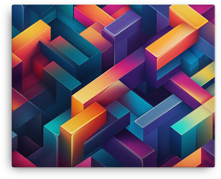 Abstract Geometric Labyrinth Canvas