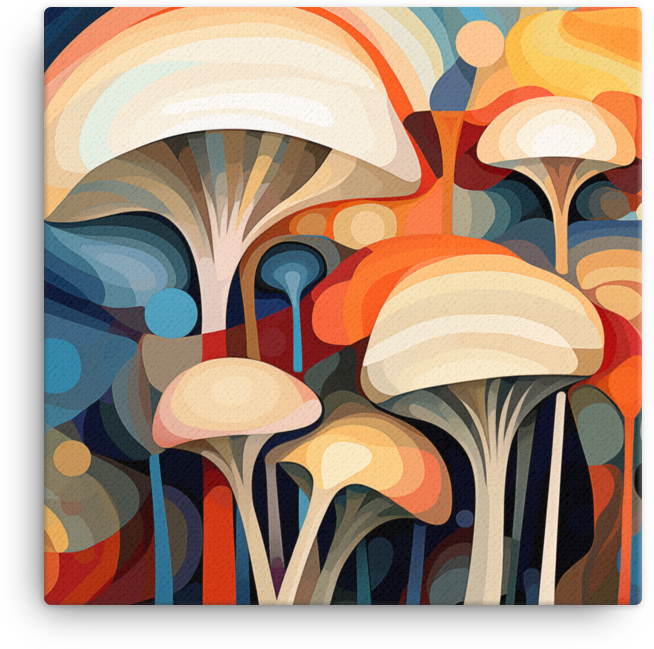 Abstract Mushroom Canvas