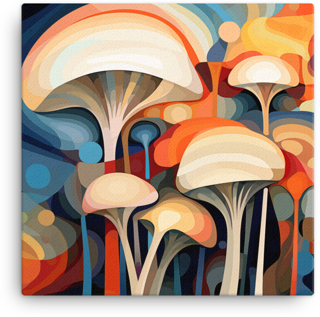 Abstract Mushroom Canvas