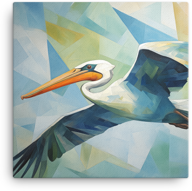 Abstract Pelican Flight Canvas Wall Art