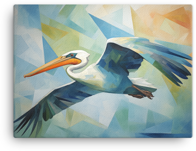 Abstract Pelican Flight Canvas Wall Art