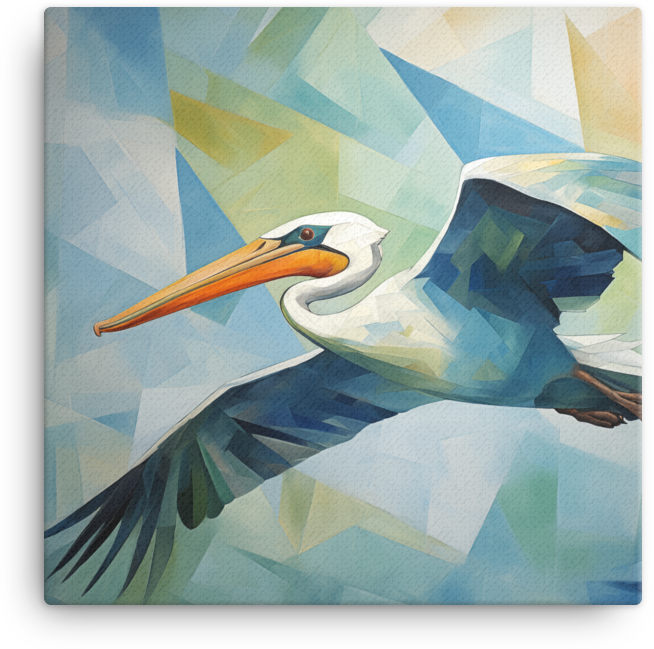 Abstract Pelican Flight Canvas Wall Art