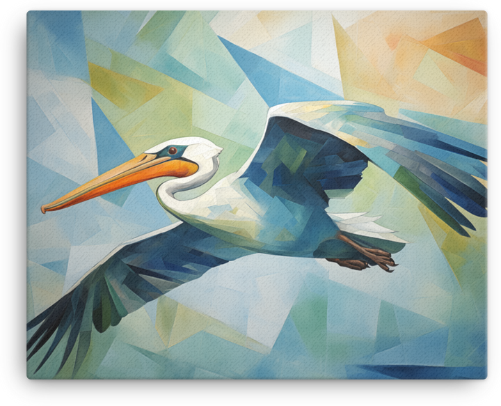 Abstract Pelican Flight Canvas Wall Art