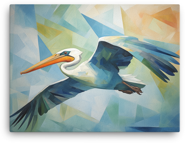 Abstract Pelican Flight Canvas Wall Art
