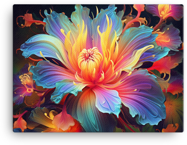Abstract Radiant Peony in Vivid Hues Canvas