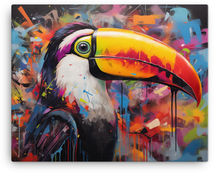 Abstract Splatter Toucan Canvas Wall Art