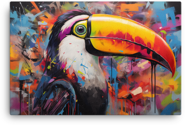 Abstract Splatter Toucan Canvas Wall Art