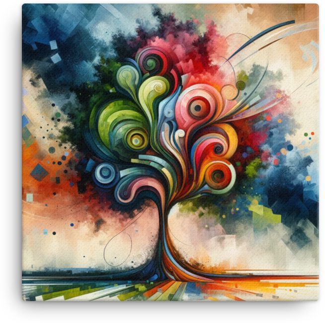 Abstract Symphony Tree Canvas wall art