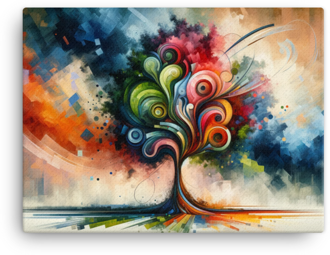 Abstract Symphony Tree Canvas wall art