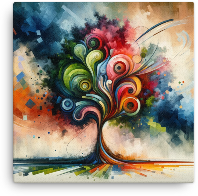 Abstract Symphony Tree Canvas wall art