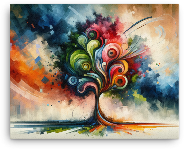 Abstract Symphony Tree Canvas wall art