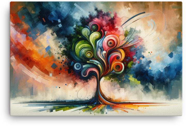 Abstract Symphony Tree Canvas wall art