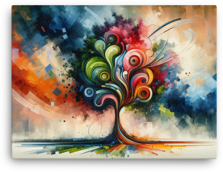 Abstract Symphony Tree Canvas wall art