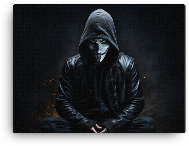 Anonymous Shadow: Mysterious Masked Figure Canvas