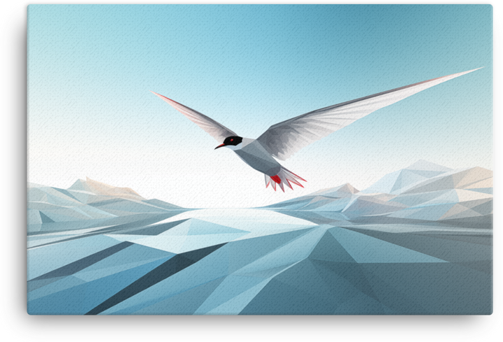 Arctic Tern Over Ice Floes Canvas Wall Art