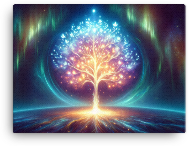 Aurora Mystique Tree Canvas wall art