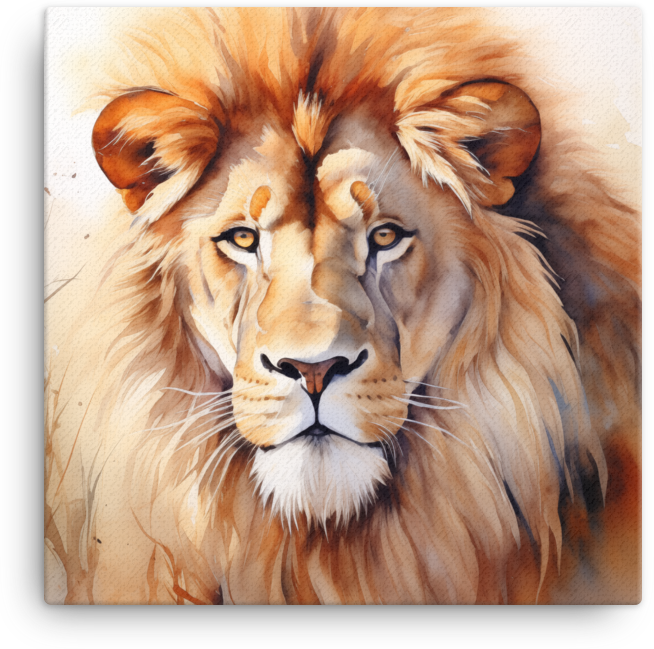 Autumn Majesty Lion Canvas Wall Art