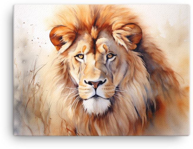 Autumn Majesty Lion Canvas Wall Art