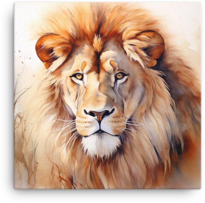 Autumn Majesty Lion Canvas Wall Art