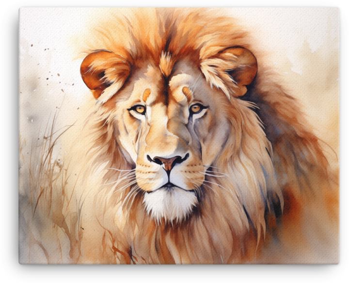 Autumn Majesty Lion Canvas Wall Art