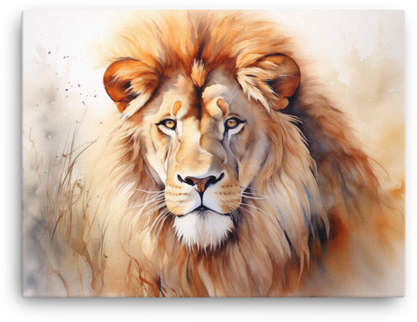 Autumn Majesty Lion Canvas Wall Art