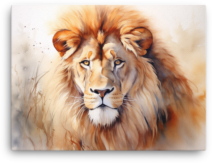 Autumn Majesty Lion Canvas Wall Art