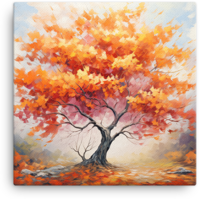 Autumn Symphony in Red and Gold Canvas wall art