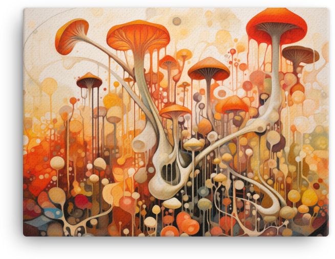Autumnal Mushroom Melody Canvas