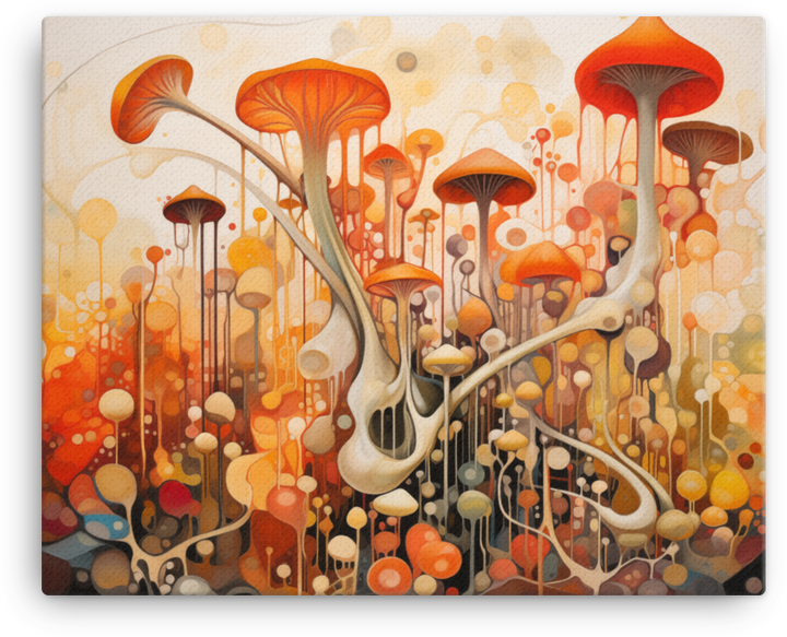 Autumnal Mushroom Melody Canvas