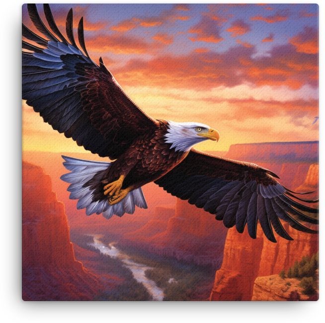 Canyon Majesty Bald Eagle Canvas Wall Art
