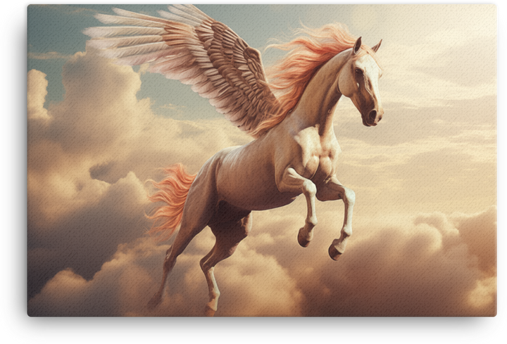 Celestial Flight Pegasus Canvas Wall Art