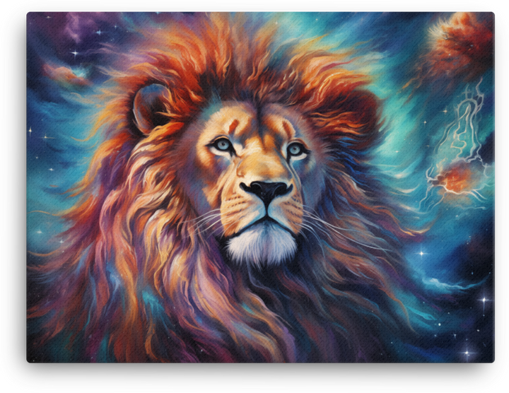 Celestial Mane Lion Canvas Wall Art
