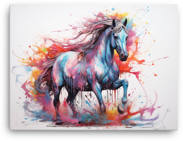 Colorburst Stallion Canvas Wall Art