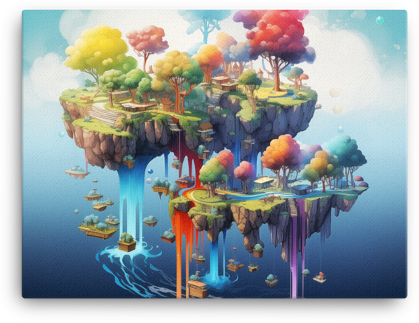 Colorful Floating Islands Canvas