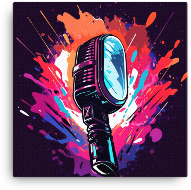 Colorful Vibrant Mic Explosion Canvas