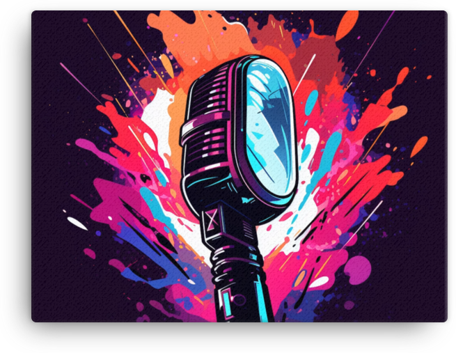 Colorful Vibrant Mic Explosion Canvas