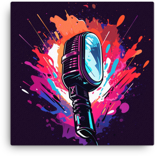 Colorful Vibrant Mic Explosion Canvas