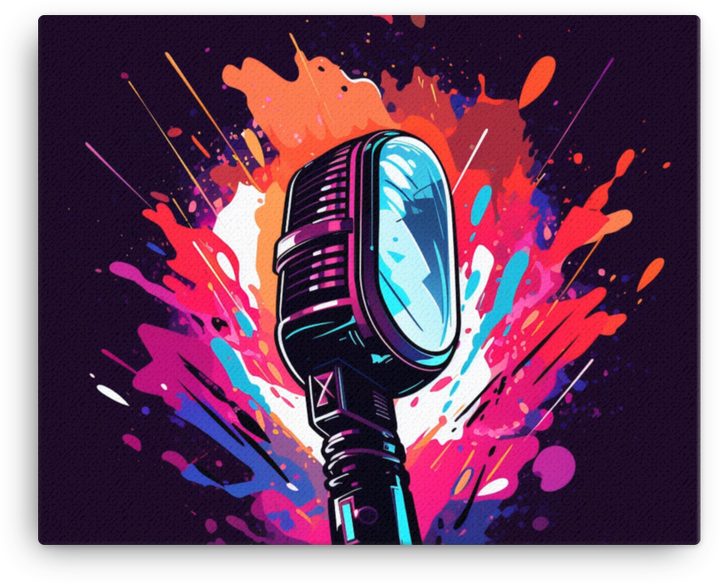 Colorful Vibrant Mic Explosion Canvas